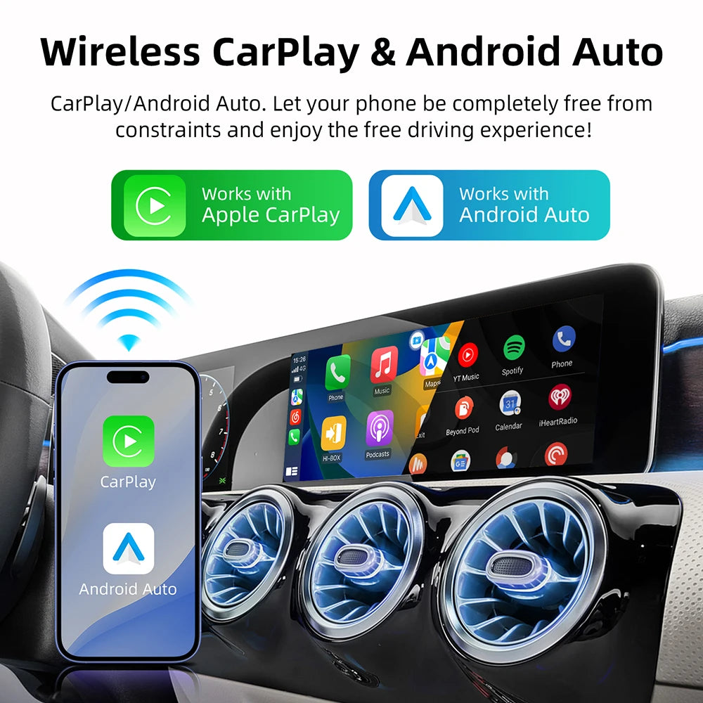 LEXXSON Ai Box 4+64GB Wireless Carplay Adapter Android 13 Netflix Youtube IPTV Video Box For Cars With Wireless or Wired Carplay