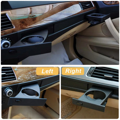 Front Left Right Cup Holder Drink Rack Black Holders For BMW E60 E61 M5 525i 528i 530i 535i 2002-2010 51459125622 51459125626