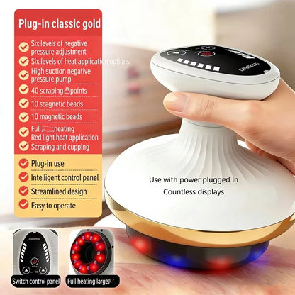 Home Electric Scraping And Cupping Massager With Suction Cups, Heated Suction, And Anti-Cellulite Massager