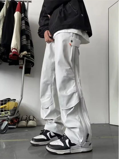 American Style Fleece Lined Thickened Sports Loose Casual Long Pants Men's Autumn Winter Waterproof Windproof Cargo Pants