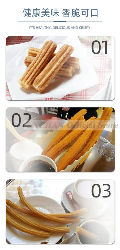 LX 2/3L Small Spanish Churros Maker With 5 Nozzles Mold Churro Machine Churro Extruder Churro Press