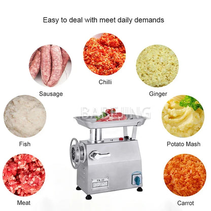 BABEJING Commercial Stainless Steel Meat Grinder Fully Automatic Fresh Meat Chopper for Kitchen