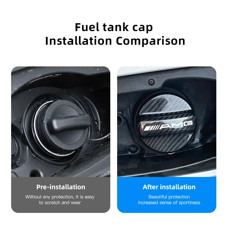Car Fuel Tank Cap Cover Frosted Aluminum Alloy Lid Auto Accessories For Mercedes Benz AMG A B C E G C260 E300L A200L GLC300 CLA