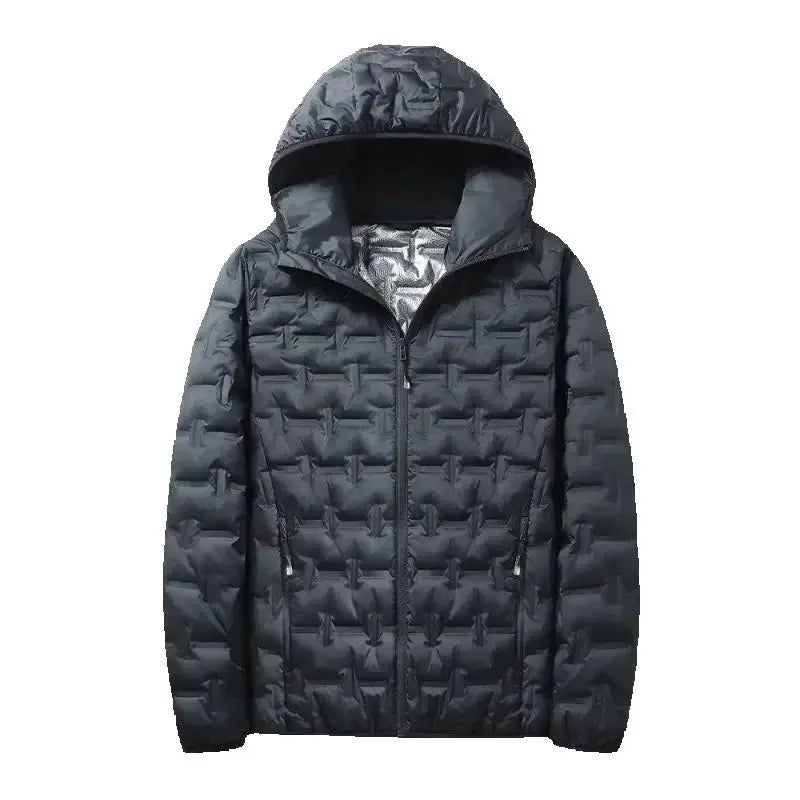 Men Graphene Down Jacket Winter Solid Color Lightweight Short Coat Casual Outdoor Puffer Jacket