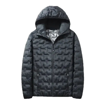 Men Graphene Down Jacket Winter Solid Color Lightweight Short Coat Casual Outdoor Puffer Jacket