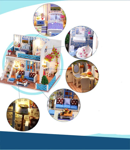 Diy Dollhouse Furniture Diy Miniature Building Kits Tiny House Doll Houses Casa miniaturas For Children Birthday Christmas Gifts