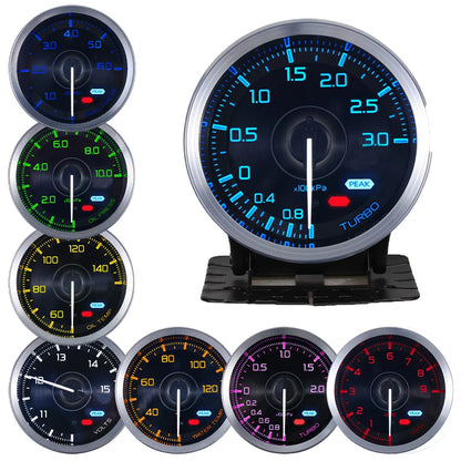 HA Accessories 60mm Auto Gauge Meter 7Color Def i Advance A1 Oil Pressure Turbo Boost EGT Exhaust Temp Tachometer Water Oil Temp