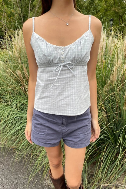 Brandy Melville Pure Cotton Three-Button Base Layer Vest Sweet Style V-Neck Sleeveless Tank Top for Women Spring Summer
