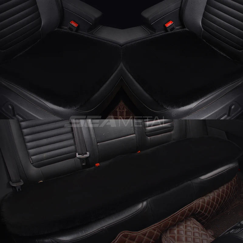 SEAMETAL Short Plush Car Seat Cover Soft Winter Warm Auto Seat Cushion Skin-Friendly Washable Universal Vehicle Chair Protector
