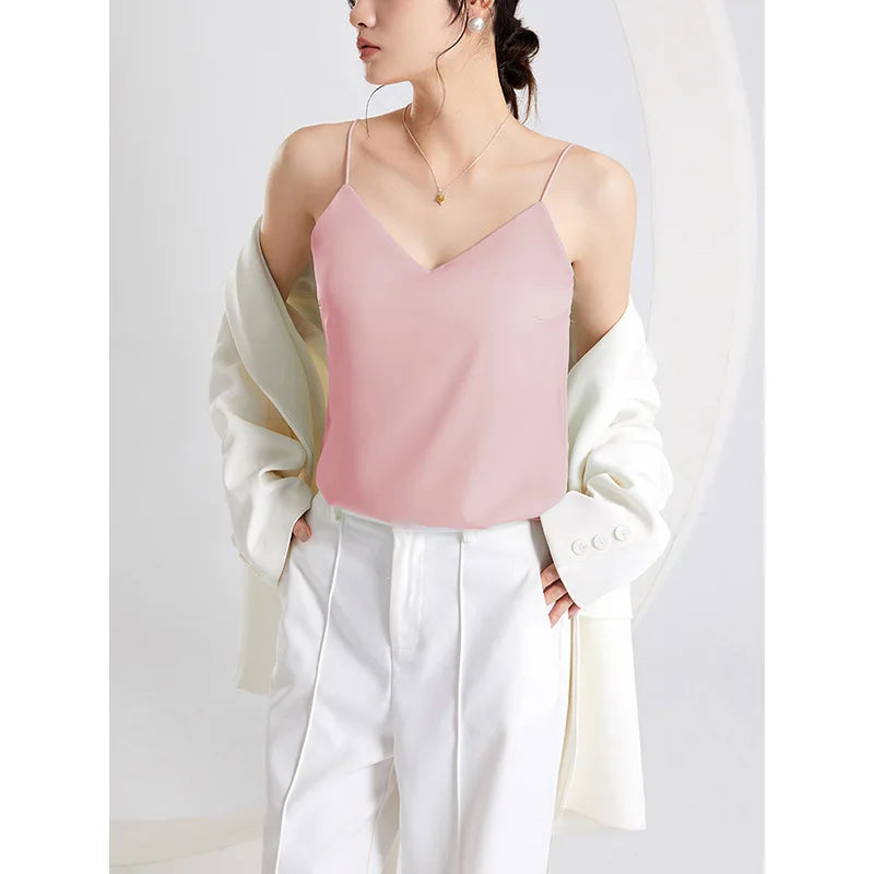 Summer V-neck Strapless Top Women With Bar Pads Breathable Top Suitable for Wearing Over T-Shirts