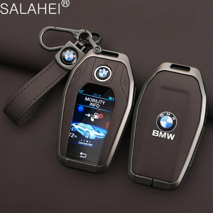 Leather Car Display LED Key Case Fob Cover Shell For BMW 3 5 7 Series G11 G12 G30 G31 X4 X5 X6 X7 i8 G32 G05 G07 X3 Accessories