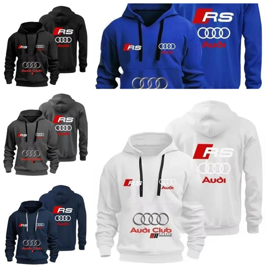 Audi Club Soft Shell Hoodie New Men's Audi RS Racing Team Long-sleeved Hoodie Size S-4XL for Car Enthusiasts