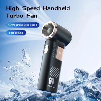 3600mah Mini Handheld Turbo Cooling Fan High-speed Cold Air SB Rechargeable Cold Compress Fan Foldable Portables Desktop Fan