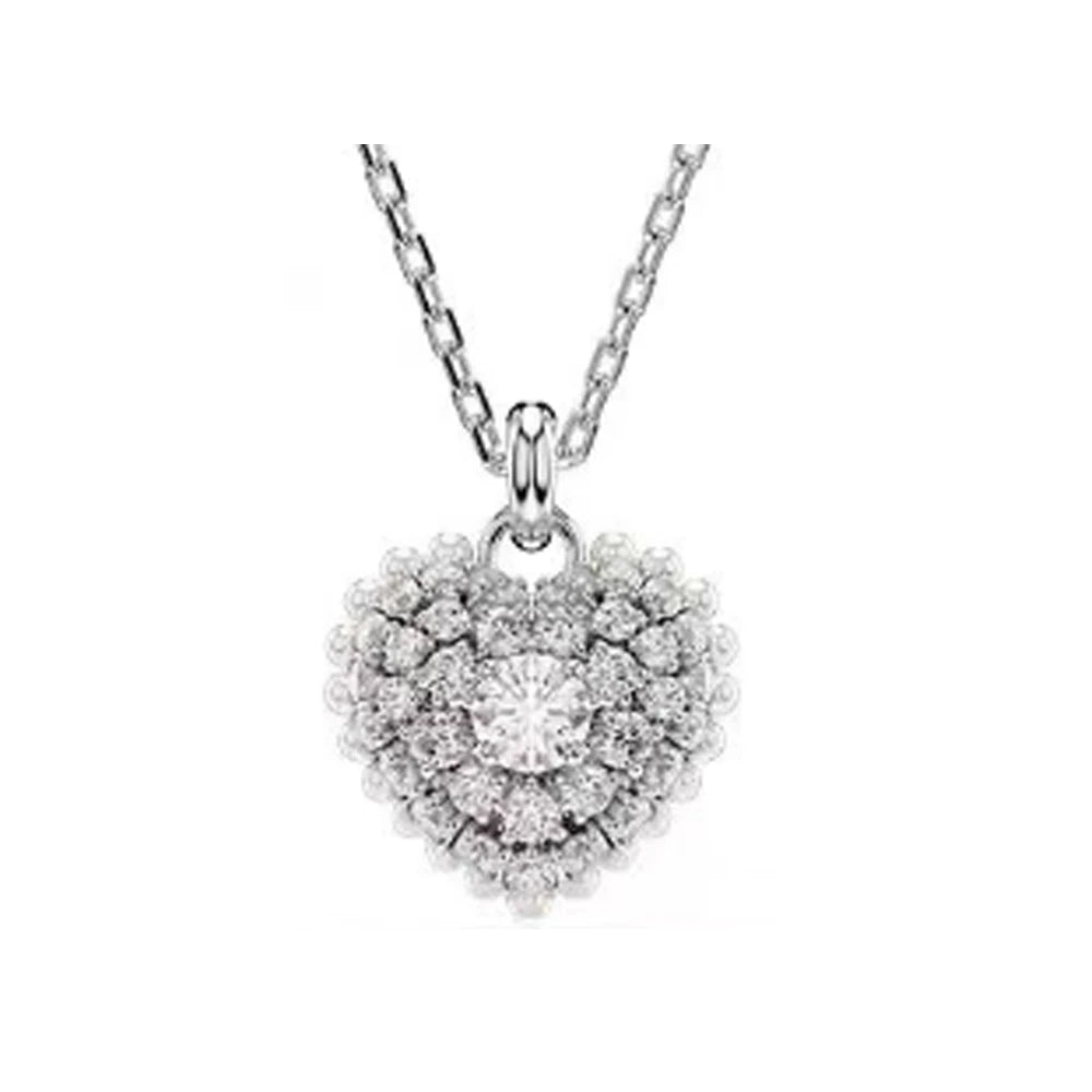 New Swa Concealed Pink Heart shaped Romantic Pendant Kirin Fashion High end Moon Versatile Accessory Necklace