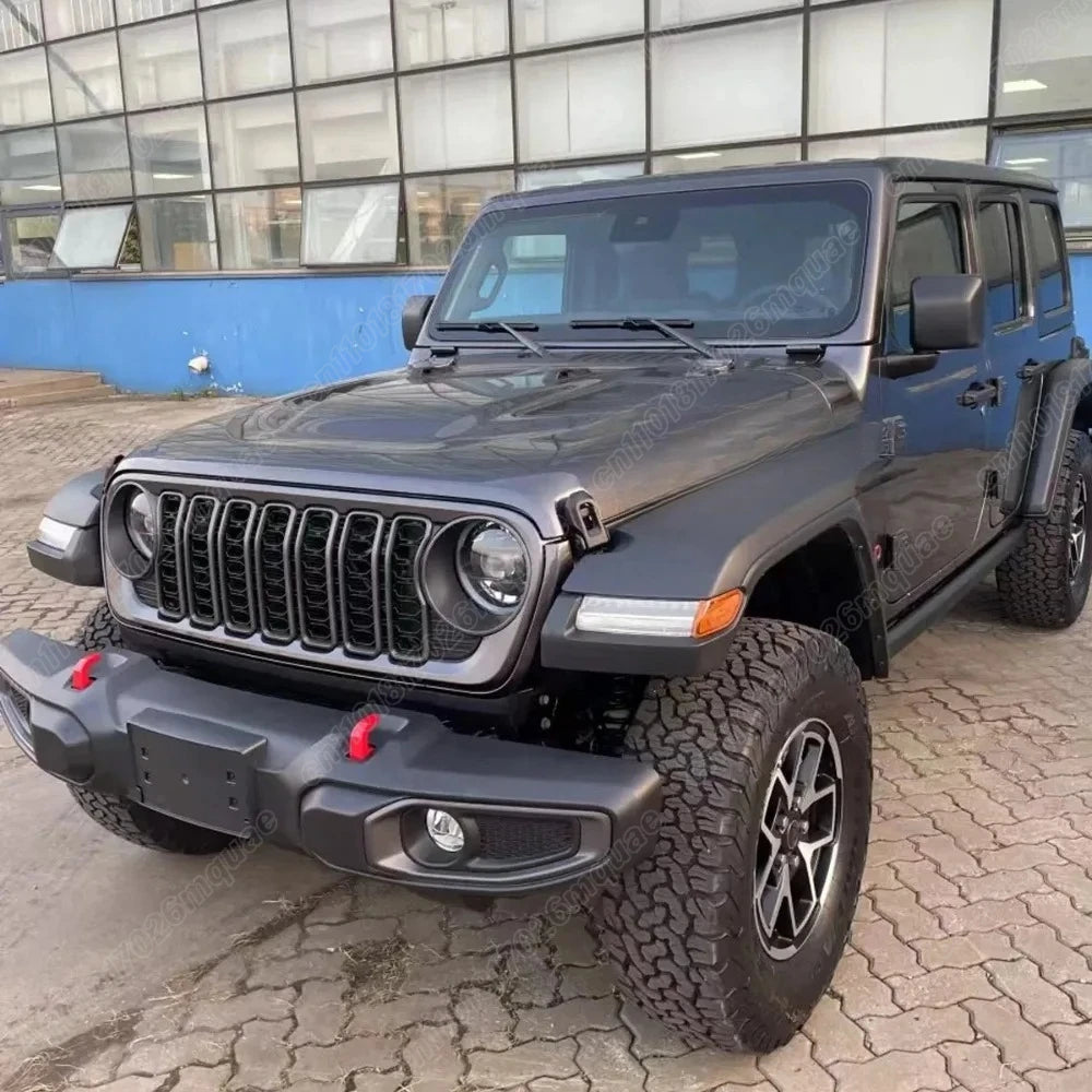 For Jeep Wrangler JK JKU 2007 2008 2009 2010 2011 2012 2013 2014 2015 2016 2017 Lantsun J400 2024 Style Front Bumper Mesh Grille
