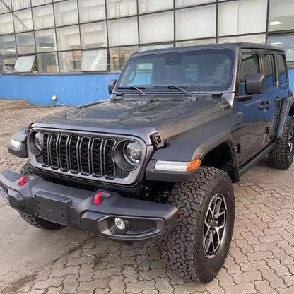 For Jeep Wrangler JK JKU 2007 2008 2009 2010 2011 2012 2013 2014 2015 2016 2017 Lantsun J400 2024 Style Front Bumper Mesh Grille
