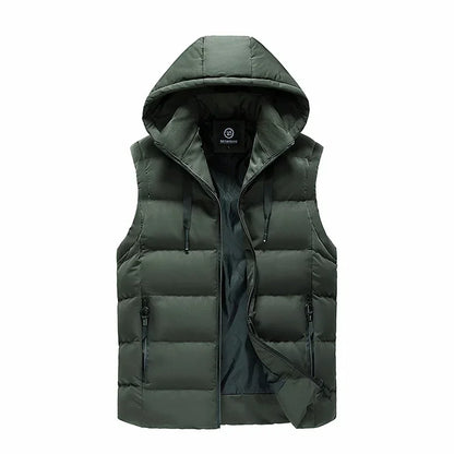 2025 New Puffer Sleeveless Coats Mens Solid Color Down Jacket Winter Warm Vest Jacket Men Waistcoat Outwear Windbreaker Clothing