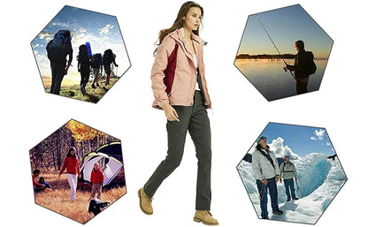 TRVLWEGO Women's Winter Hiking Pants Outdoor Camping Travel Windproof Snow-Fleece Lined Breathable Warm Trekking Trousers