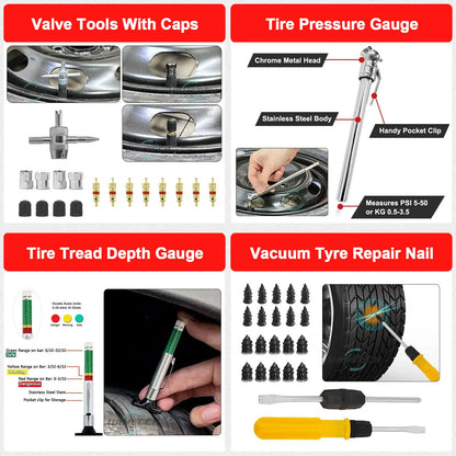 For Mach E Jack Pad with Tire Repair Tool Rubber Jack Puck for Ford Mustang 2024 2023 2022 2021 Tire Puncture Plug Needle Pliers