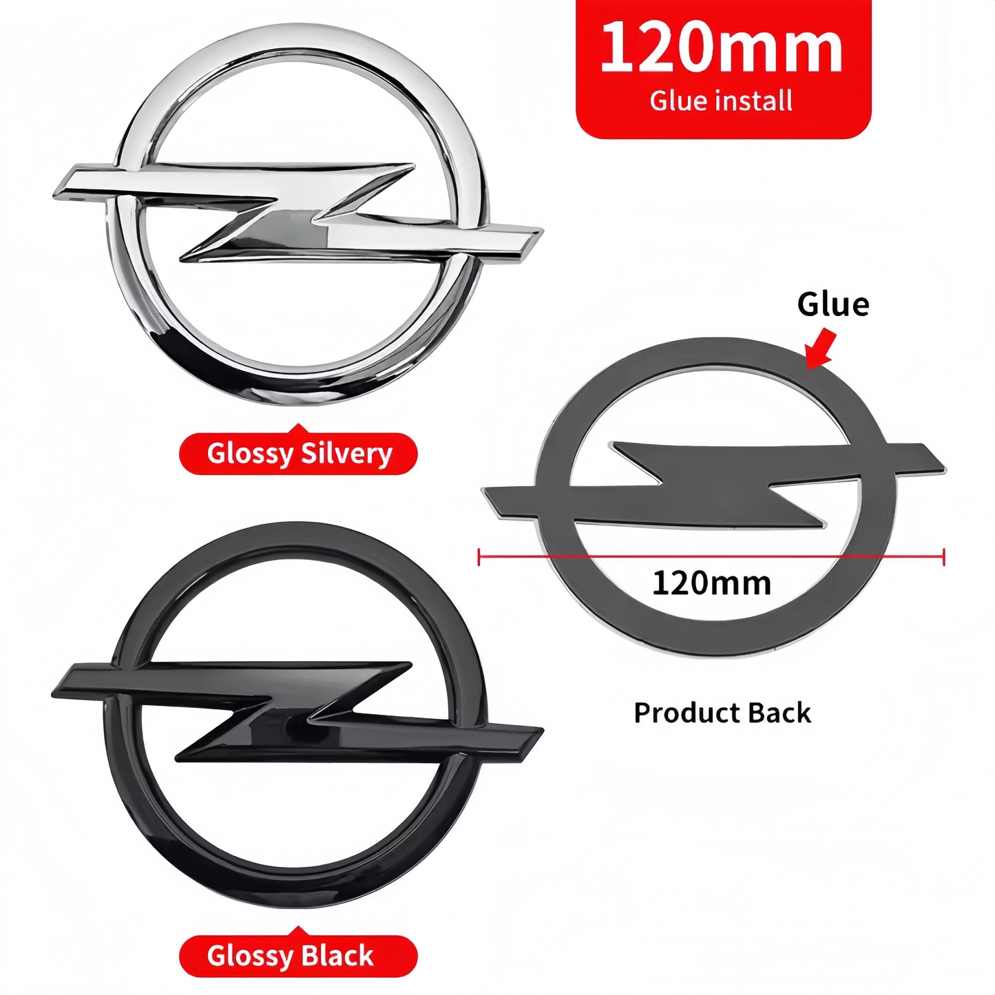 1pcs 3D ABS Car Front Grille Hood Bonnet Emblem Rear Trunk Bumper Badge Logo Sticker for Opel Astra Zafira Insignia Corsa