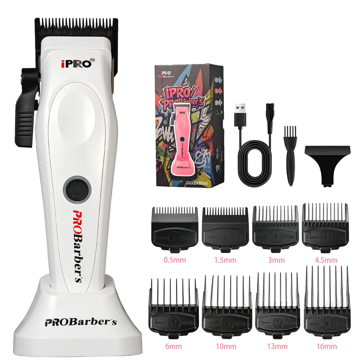 Professional Cordless Barber White Kit For Men Hair Clipper 7500RPM  Electric Hair Trimmer 7700RPM X Series Shaver 8000RPM With