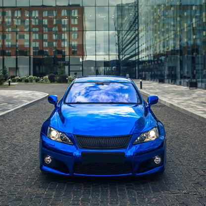 Premium Stretchable Blue Chrome Mirror Vinyl Wrap Film Vinyl Roll Self Adhesive Decal Vehicle Car Wrapping