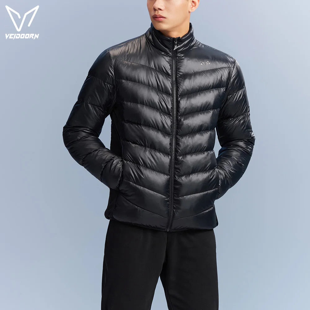 Veidoorn Premium Down Jacket for Men Heavy Duty Warm Winter Coat with Real Duck Feather Waterproof Windproof Outdoor Ski Jacket