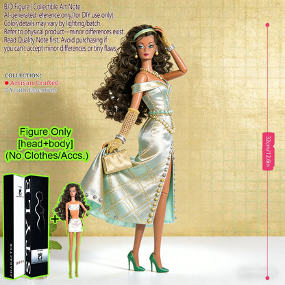 12.6 Inch 1/6 Fashion BJD MJD Supermodel Doll Ball Jointed Posable Collectible Realistic Hair NoClothes