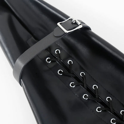BDSM Mermaid Restraint Bag Leather Straitjacket Fetish Half Body Bondage Legging Binder Slave Ankle Cuff Binding Erotic Sex Tool