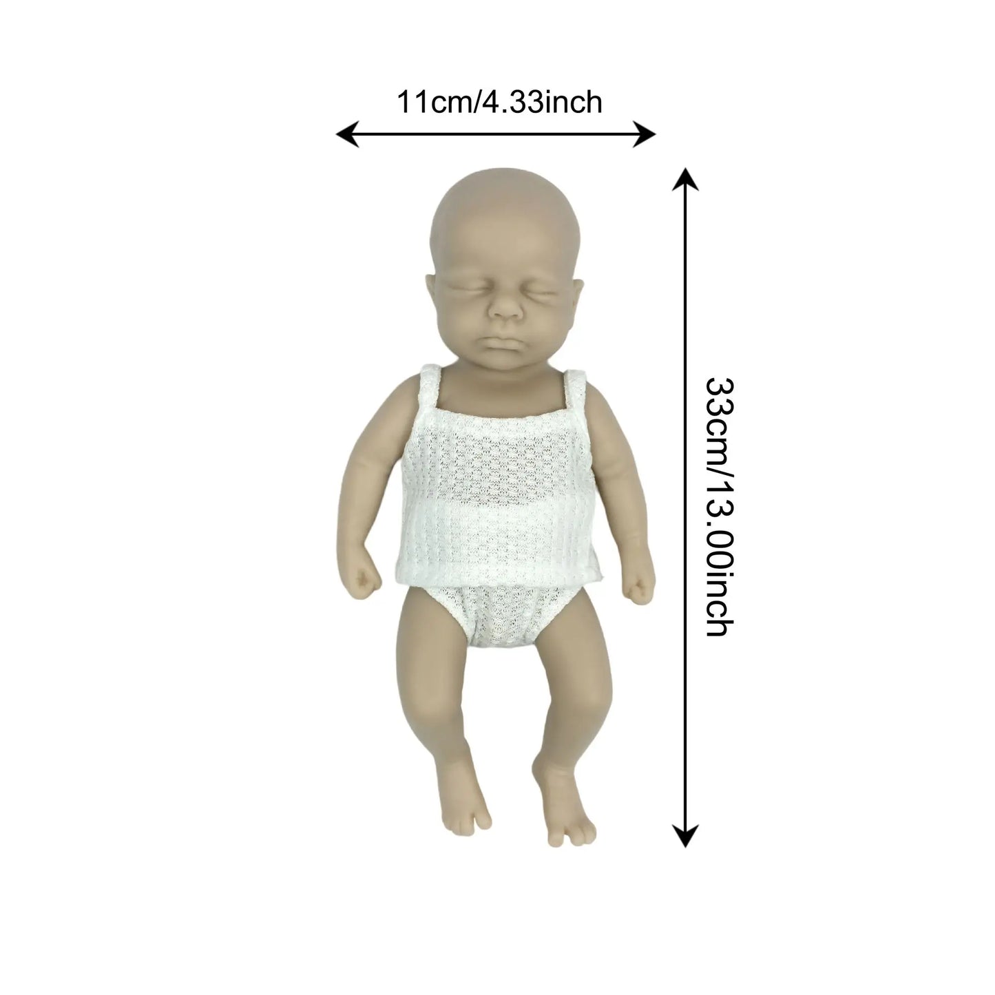 33CM Open Mount Reborn Dolls Unpainted Loulou Full Body Soft Solid Silicone Reborn Doll Reborn De Silicona Cuerpo Entero