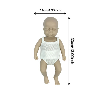 33CM Open Mount Reborn Dolls Unpainted Loulou Full Body Soft Solid Silicone Reborn Doll Reborn De Silicona Cuerpo Entero