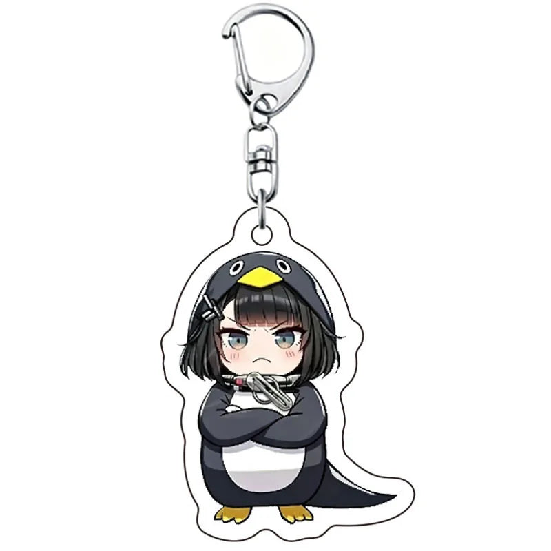 Gugugaga Penguin Keychains Anti-stress Keycap Keychains Cute Penguin Girl Keyrings Bag Charms Gifts 키캡