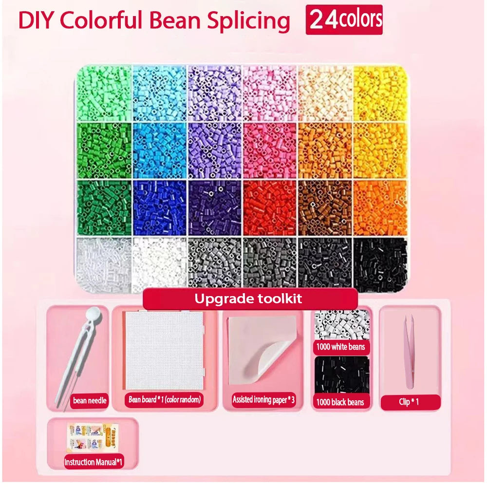 24/48/72/96 Colors Fuse Beads Kit For Kids, 5mm Melty Beads Craft Set With Iron & Accessories, DIY Pixel Art Toys For Creative G