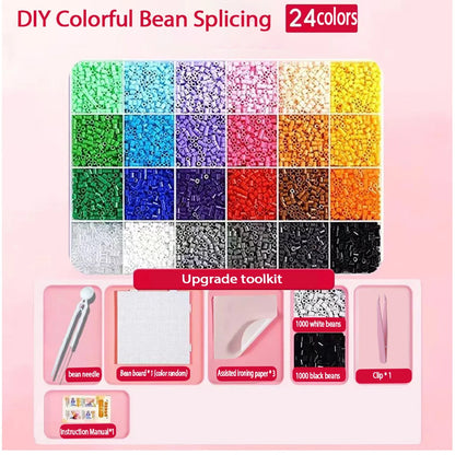 24/48/72/96 Colors Fuse Beads Kit For Kids, 5mm Melty Beads Craft Set With Iron & Accessories, DIY Pixel Art Toys For Creative G