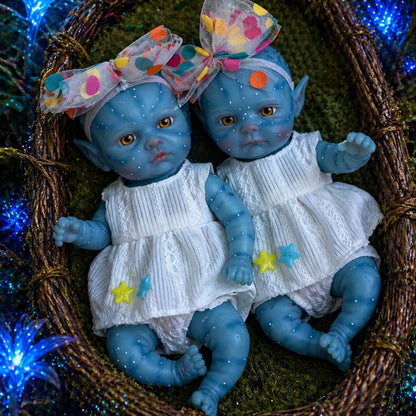 OtardDolls-1 PCS/2 Styels Avatar 20cm Silicone Bebe Reborn Girl Dolls With Painted Skin Washable Soft Touch Body Newborn Dolls