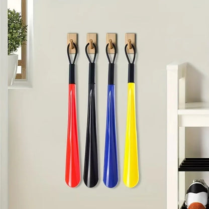 Long-Handled Plastic Shoehorn Shoe Slipper with Hanging Strap Lazy Person's Shoe Wearing Tool Convenient Shoe Extractor