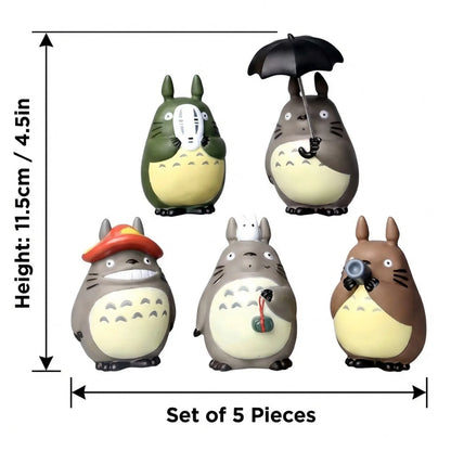 My Neighbor Totoro Mini Figures 5 Styles Studio Ghibli Anime Figurines Desktop Ornament Resin Model Gift for Anime Collectors