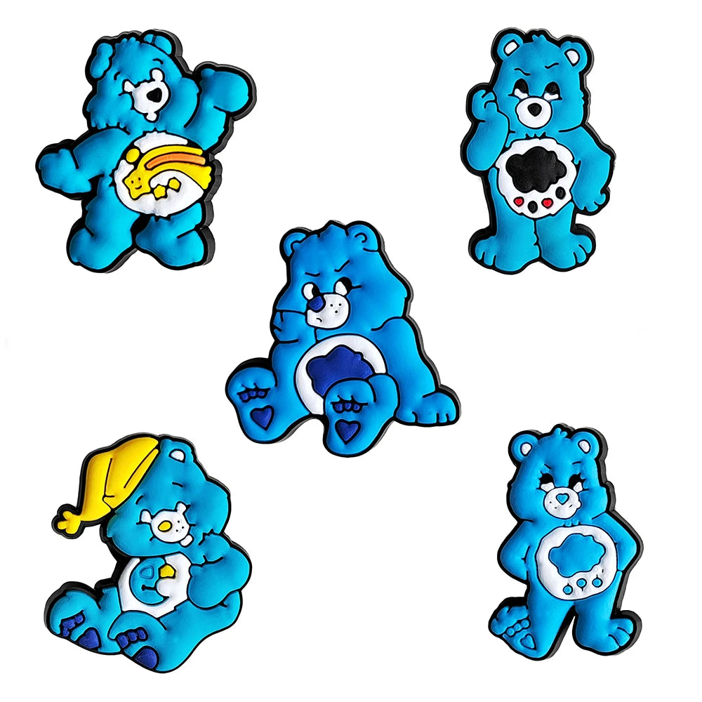 5-100PCS Rainbow Bear Shoes Charms DIY PVC Shoe Bag Wrist Strap Accessories For Wristband Pendant Decoration Kids Party Gifts