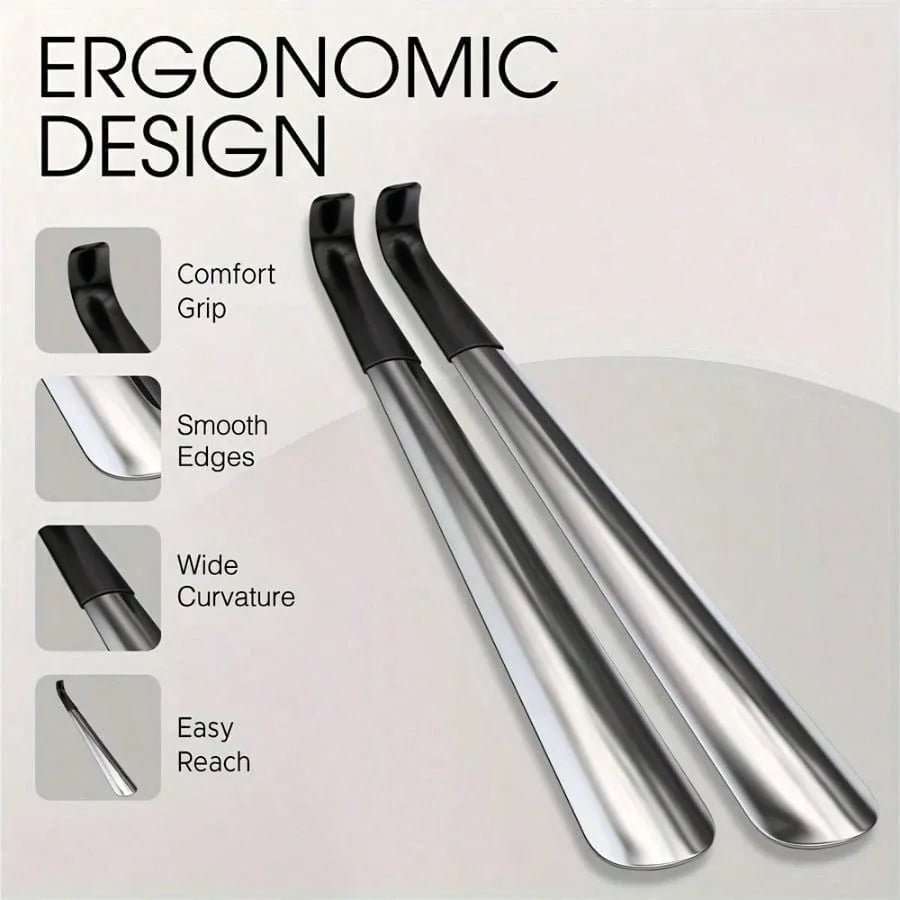 1-Pc Durable Metal Shoe Horn - 16.5 Inch Length for Easy Slip-On, Great Stocking Stuffer for Men & Women (2025)