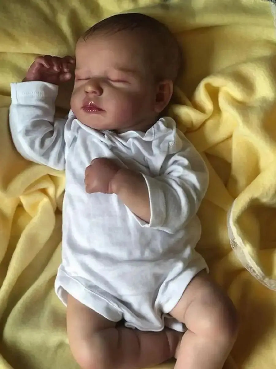 50CM/20inch Reborn Baby Doll LouLou Mixed Silicone Vinyl Finished 3D Painted Skin Veins Art Collection Doll Gift For Girls