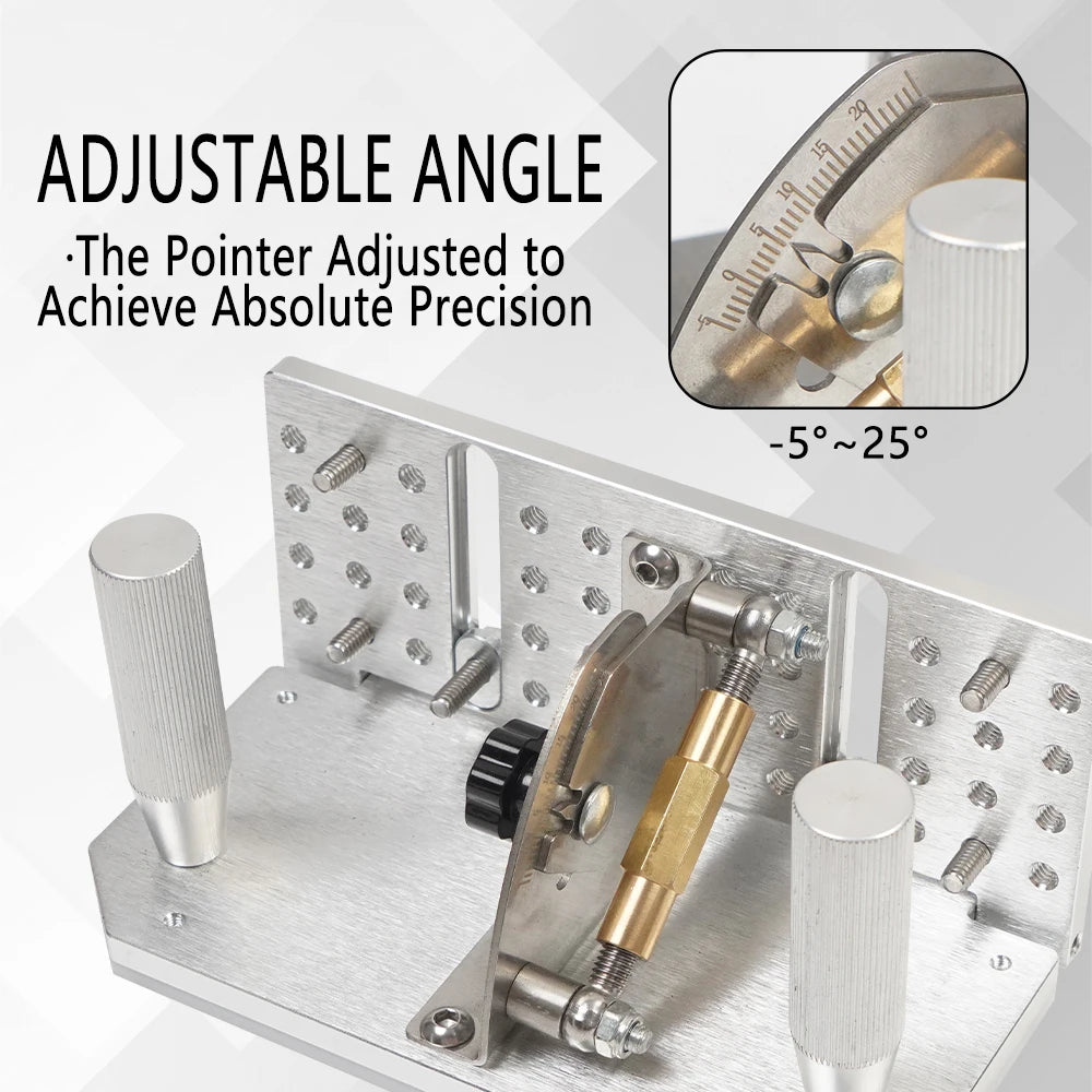 For Belt Sander Machine Knife Making Angle Grind Guide Belt Grinder Knife Jig,Belt Knife Sharpener Jig with Dual Press Plates