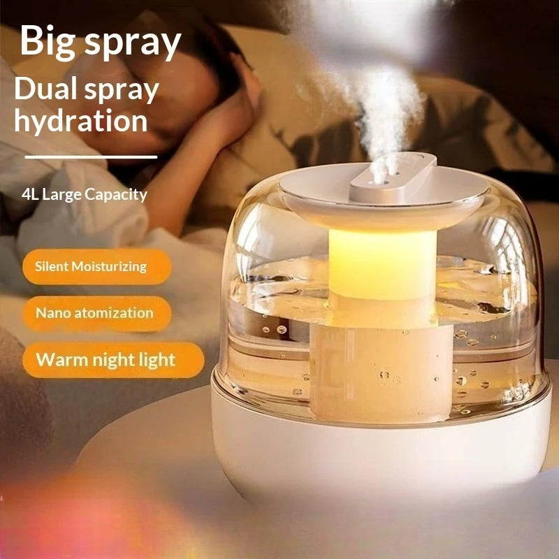 4L Top Fill Humidifier Ultra Quiet with UV Light Air Purifier Auto Shut Off for Bedroom Sleep Aromatherapy Auto Shut-Off Home