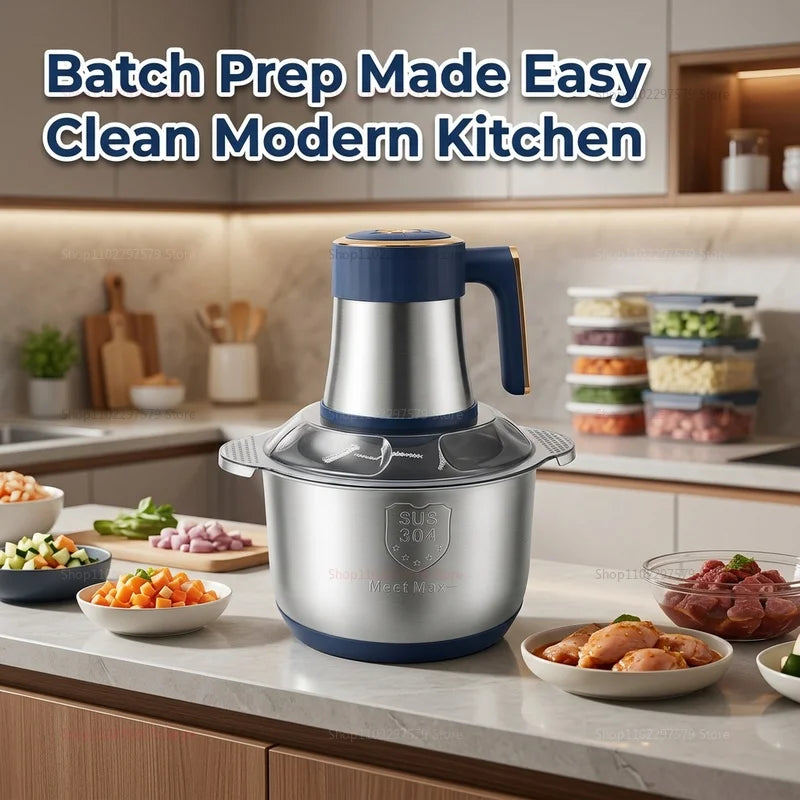 Electric Food Meat Grinder,  304 Stainless Steel Container 5L Food Mixer for Fruits/Meat//Fish/Veggie/Baby Food Kitchen Blenders