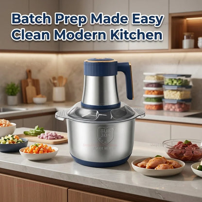 Electric Food Meat Grinder,  304 Stainless Steel Container 5L Food Mixer for Fruits/Meat//Fish/Veggie/Baby Food Kitchen Blenders
