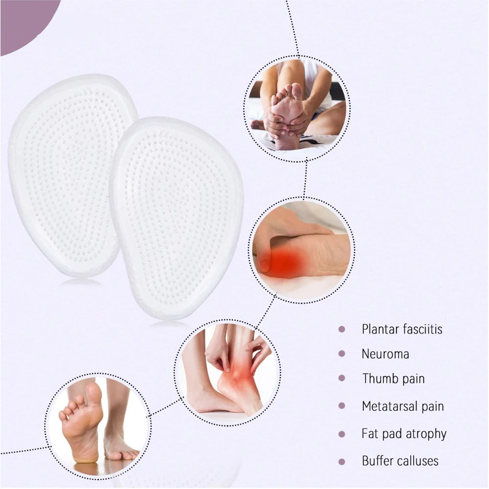 Silicone Forefoot Pad Women High Heels Sandals Pain Relief Insert Soft Gel Anti-slip Insoles Toe Cushion BHL1567-FRO