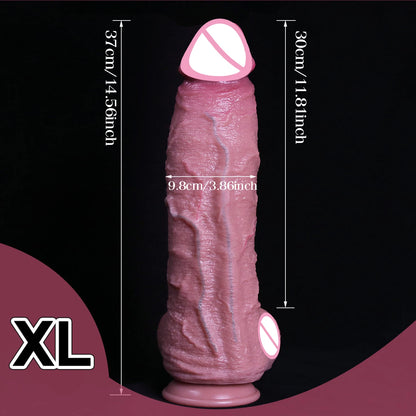 3 Sizes Realistic Soft Brown Dildo Huge Thick Fake Penis Double Silicone Cock Woman Man Masturbation Suction Cup Anal Sex Toys
