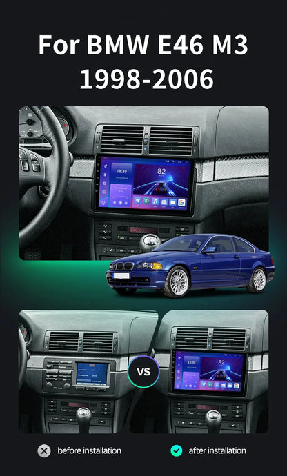 Android 16 Carplay Auto For BMW E46 M3 1998-2006 Car Radio Multimedia Video Player 2Din 4G+WIFI GPS Navigation Head Unit Stereo