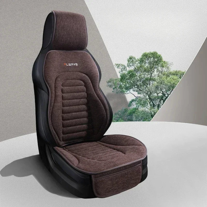 Universal Linen Car Seat Cover Four Season Auto Flax Comfortable Breathable Anti-Slip Covers Cushion SUV Car Seat Protection