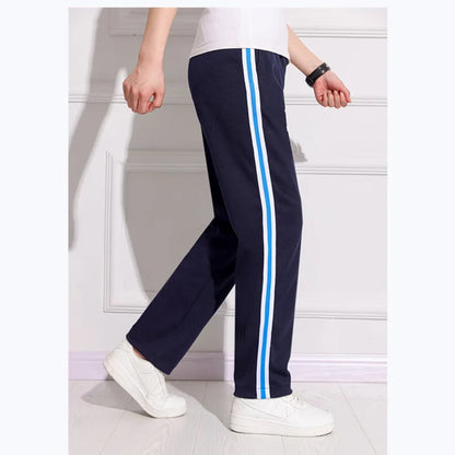 Black Unisex New Track Pants Casual Sweatpants mens Striped Bastic Trousers Straight Pants Joggers Simple Work Pants