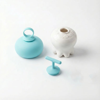 Ceramic Body Massage Tool with 60°C Hot Water Use, Heat Insulated Manual Massager for Neck Shoulder Back